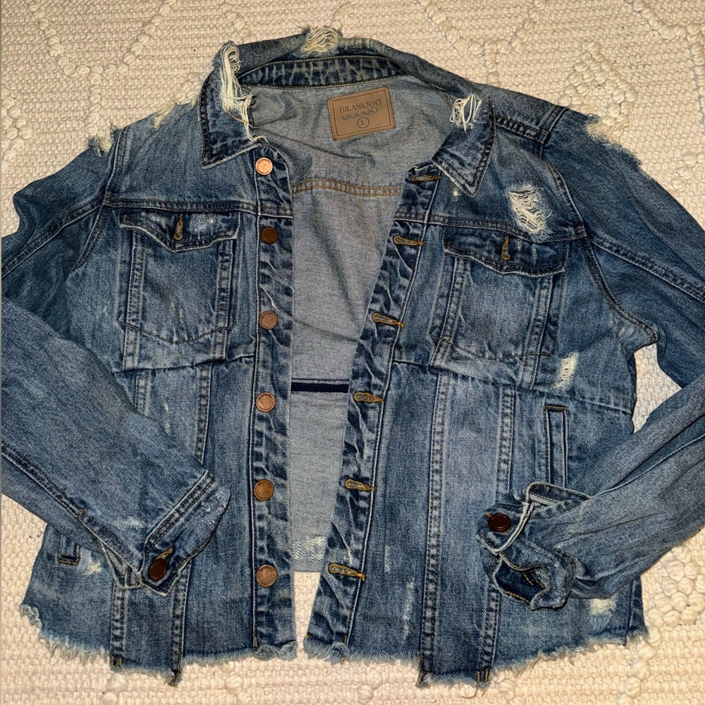 Blank NYC distressed denim jacket